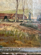 Load image into Gallery viewer, British school signed and dated 1941 landscape oil painting on canvas
