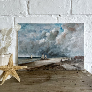 Coastal scene seascape oil painting on board