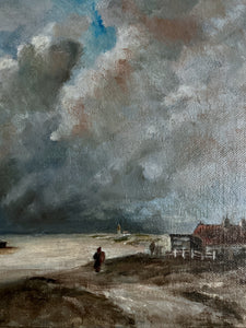 Coastal scene seascape oil painting on board