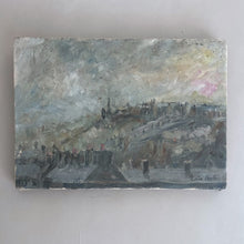 Load image into Gallery viewer, Colin Baxter city landscape oil painting on canvas &quot;Sunset over Colne&quot; Lancashire