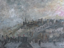 Load image into Gallery viewer, Colin Baxter city landscape oil painting on canvas &quot;Sunset over Colne&quot; Lancashire