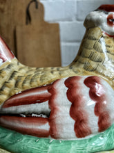 Load image into Gallery viewer, Colourful antique late 1900&#39;s staffordshire hen on nest tureen