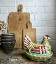 Load image into Gallery viewer, Colourful antique early 1900&#39;s staffordshire hen on nest tureen