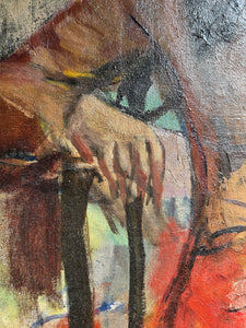 Mid 20th Century oil painting portrait on canvas