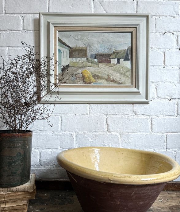 Danish Scandinavian Mid 20th Century signed landscape oil painting on canvas