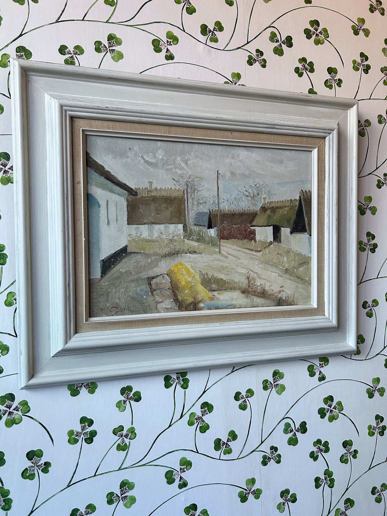 Danish Scandinavian Mid 20th Century signed landscape oil painting