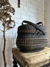 Load image into Gallery viewer, Decorative French antique Bresson wicker market basket