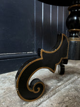 Load image into Gallery viewer, Decorative gold painted black lacquered side table