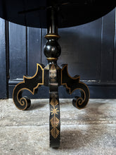 Load image into Gallery viewer, Decorative gold painted black lacquered side table