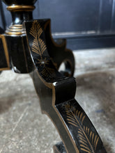 Load image into Gallery viewer, Decorative gold painted black lacquered side table
