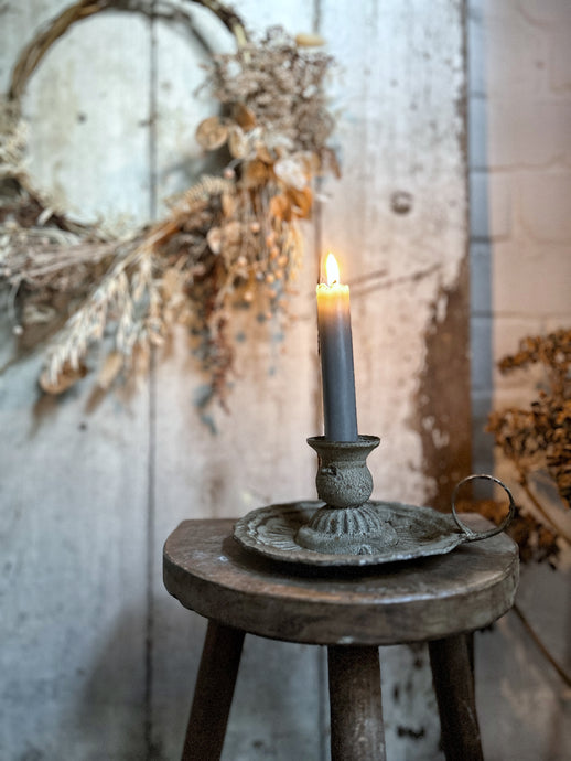 Decorative metal chamber candle holder