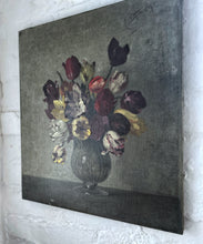 Load image into Gallery viewer, Early 20th Century antique still life oil painting on canvas flowers floral signed E Stoney