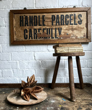 Load image into Gallery viewer, Early 20th century Vintage Post Office Parcel Delivery industrial sign