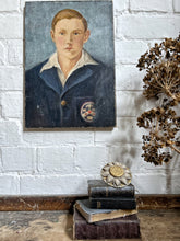 Load image into Gallery viewer, Early 20th Century young man in sports blazer oil on canvas