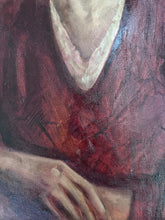 Load image into Gallery viewer, Early 20th Century Realism oil painting portrait woman in red
