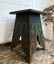 Load image into Gallery viewer, Early 20th Century antique arts &amp; crafts hand painted floral stool