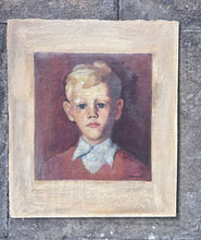 Load image into Gallery viewer, Early 20th Century young boy portrait oil painting on board
