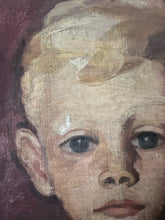 Load image into Gallery viewer, Early 20th Century young boy portrait oil painting on board