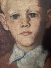 Load image into Gallery viewer, Early 20th Century young boy portrait oil painting on board