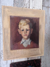 Load image into Gallery viewer, Early 20th Century young boy portrait oil painting on board