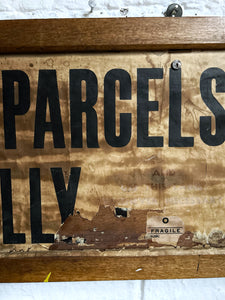 Early 20th century Vintage Post Office Parcel Delivery industrial sign