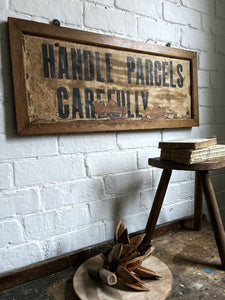 Early 20th century Vintage Post Office Parcel Delivery industrial sign