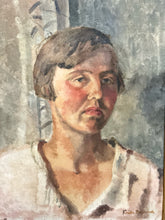 Load image into Gallery viewer, Early 20th century antique oil painting realism portrait on canvas Slade school artist