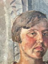 Load image into Gallery viewer, Early 20th century antique oil painting realism portrait on canvas Slade school artist