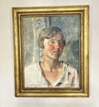 Load image into Gallery viewer, Early 20th century antique oil painting realism portrait on canvas Slade school artist