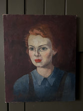 Load image into Gallery viewer, Early 20th century French Realism landgirl portrait oil painting on canvas