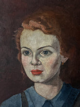 Load image into Gallery viewer, Early 20th century French Realism landgirl portrait oil painting on canvas
