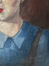 Load image into Gallery viewer, Early 20th century French Realism landgirl portrait oil painting on canvas
