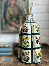 Load image into Gallery viewer, Eastern European Vintage heavy terracotta hand painted scallop shaped vase
