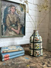 Load image into Gallery viewer, Eastern European Vintage heavy terracotta hand painted scallop shaped vase