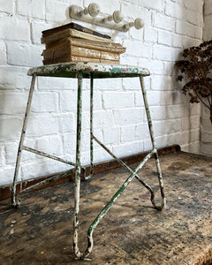 European Mid 20th Century Industrial metal painted stool