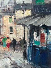 Load image into Gallery viewer, Francois Claver 1918-1961 Mid 20th Century Impressionistic Paris Street Scene Oil painting on canvas Montmartre