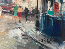 Load image into Gallery viewer, Francois Claver 1918-1961 Mid 20th Century Impressionistic Paris Street Scene Oil painting on canvas Montmartre