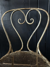 Load image into Gallery viewer, French 19th Century antique iron garden chair with wire seat