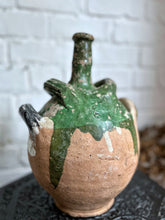 Load image into Gallery viewer, French 19th Century antique Provence green glazed gargoulette water jug