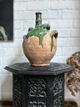 Load image into Gallery viewer, French 19th Century antique Provence green glazed gargoulette water jug