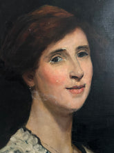 Load image into Gallery viewer, French 19th Century antique dark portrait oil painting on canvas