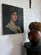 Load image into Gallery viewer, French 19th Century antique dark portrait oil painting on canvas
