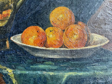 Load image into Gallery viewer, French Early 20th century antique still life oil painting on canvas with fruit