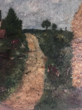 Load image into Gallery viewer, French antique early 20th Century landscape oil painting on canvas signed and dated 1924