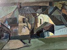 Load image into Gallery viewer, French antique early 20th Century signed Cubist abstract landscape oil painting on canvas