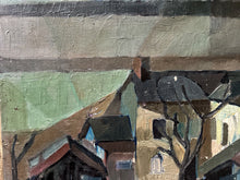 Load image into Gallery viewer, French antique early 20th Century signed Cubist abstract landscape oil painting on canvas
