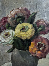 Load image into Gallery viewer, French floral still life vintage oil painting on board signed