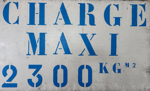Large French industrial hand painted heavy load graphic sign