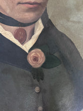 Load image into Gallery viewer, French late 19th Century Antique female portrait oil painting on canvas