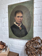 Load image into Gallery viewer, French late 19th Century Antique female portrait oil painting on canvas